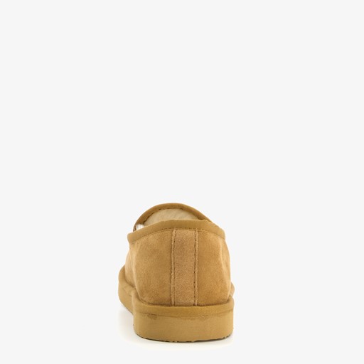 Suede pantoffels met merino wol
