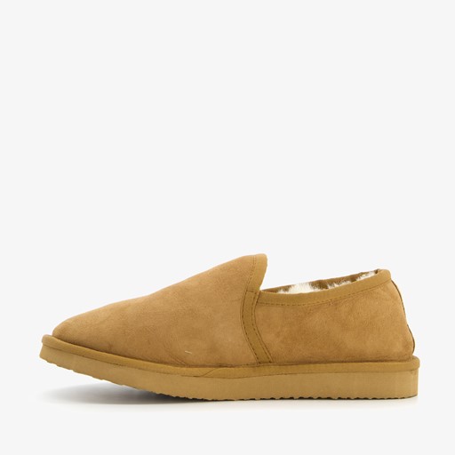 Suede pantoffels met merino wol