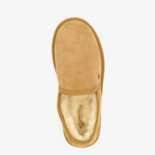 Suede pantoffels met merino wol