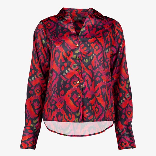 Dames blouse met print rood