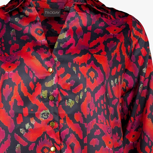 Dames blouse met print rood