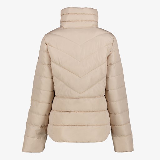 Gewatteerde dames winterjas beige