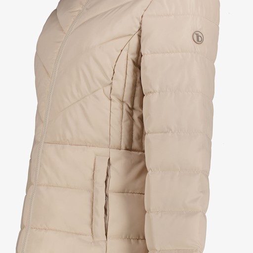 Gewatteerde dames winterjas beige