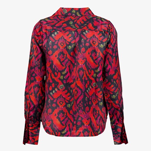Dames blouse met print rood