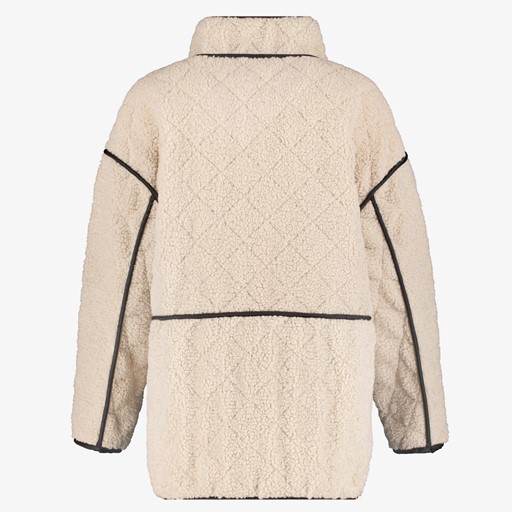 Reversible dames teddy jas beige zwart