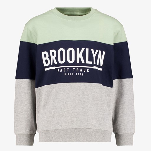 Regular fit jongens sweater grijs blauw