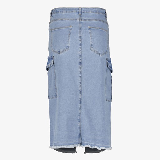 Dames lange cargo spijkerrok