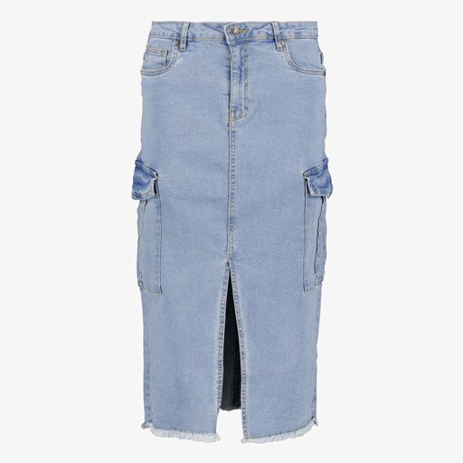 Dames lange cargo spijkerrok