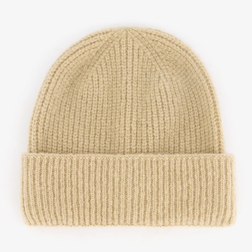 Gebreide dames muts beige