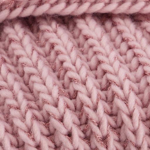 Gebreide meisjes sjaal met pompons roze