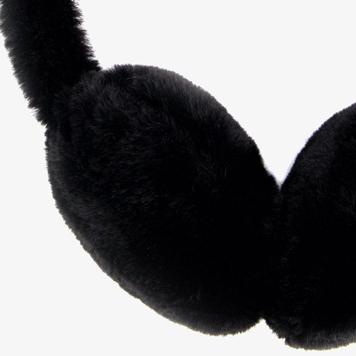 Fluffy meisjes oorwarmers zwart