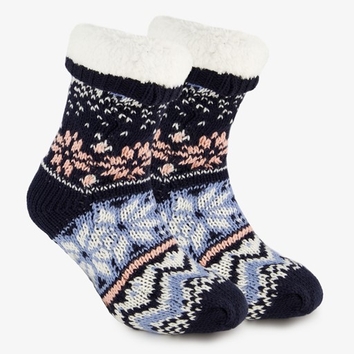 1 paar gebreide dames huissokken met antislip