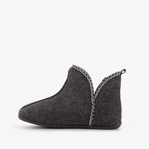 Gevoerde dames pantoffels grijs