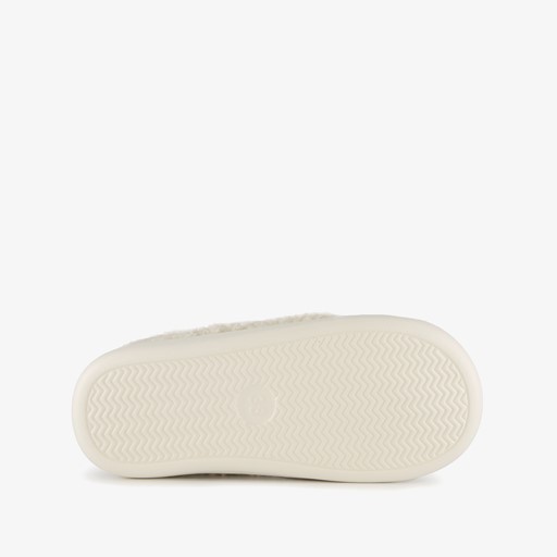 Dames teddy pantoffels beige
