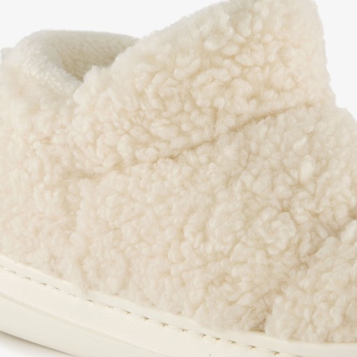 Dames teddy pantoffels beige