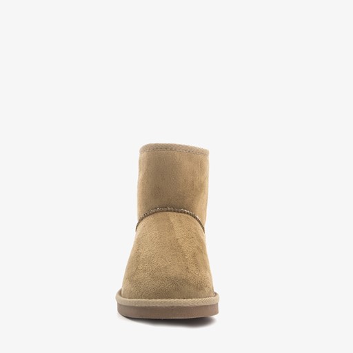 Hoge gevoerde dames pantoffels taupe
