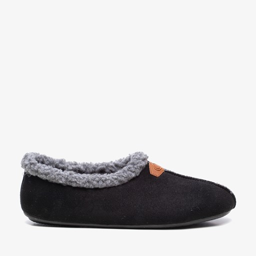 Gevoerde dames pantoffels zwart