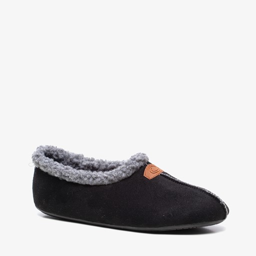 Gevoerde dames pantoffels zwart