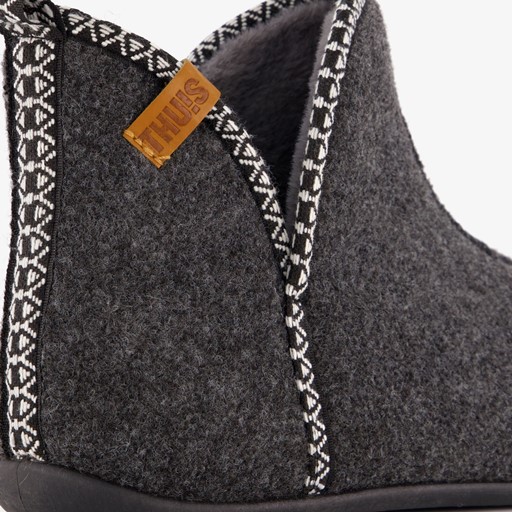 Gevoerde dames pantoffels grijs