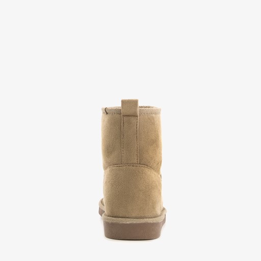 Hoge gevoerde dames pantoffels taupe