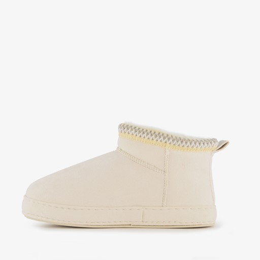 Gevoerde dames pantoffels beige