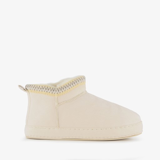 Gevoerde dames pantoffels beige