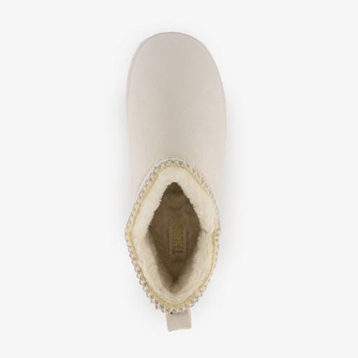 Gevoerde dames pantoffels beige