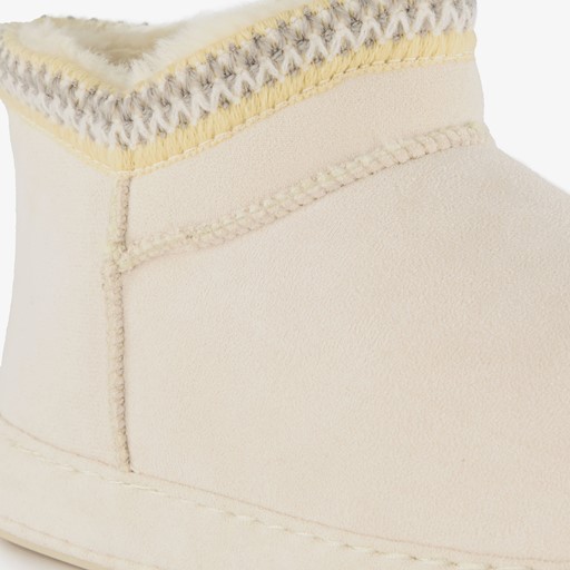 Gevoerde dames pantoffels beige