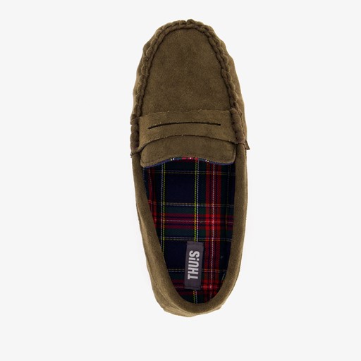 Heren mocassin pantoffels bruin