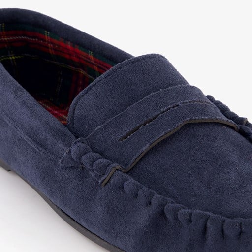 Heren mocassin pantoffels blauw