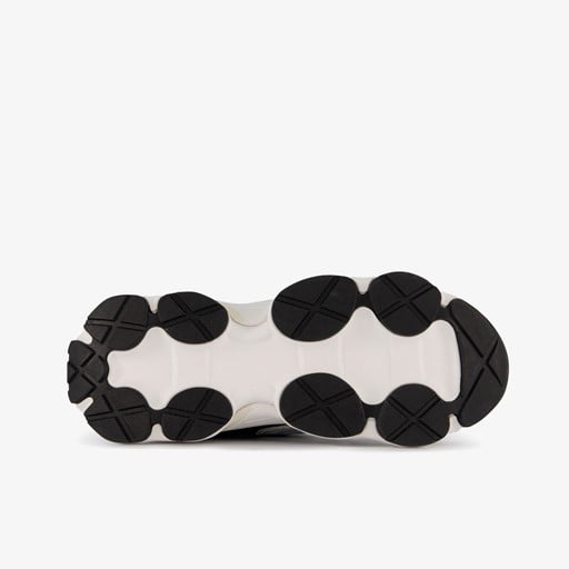 Leren dames dad sneakers zilver zwart