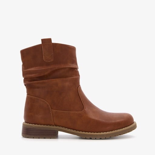 Dames enkellaarsjes cognac bruin