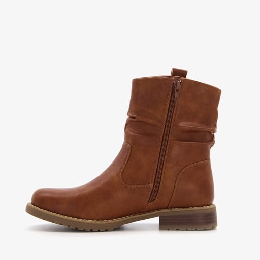 Dames enkellaarsjes cognac bruin