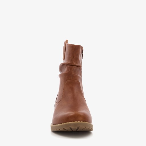Dames enkellaarsjes cognac bruin