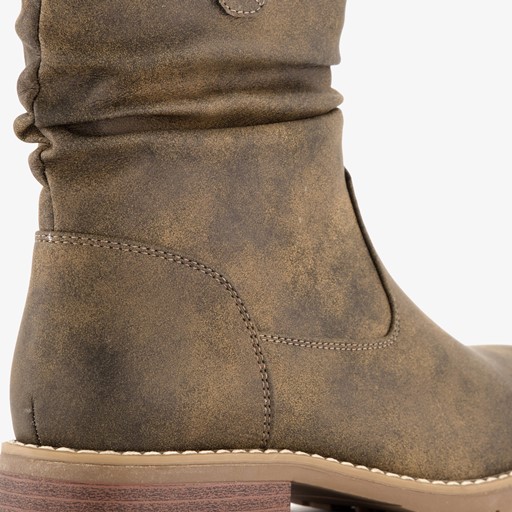 Dames enkellaarsjes kaki