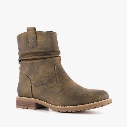 Dames enkellaarsjes kaki