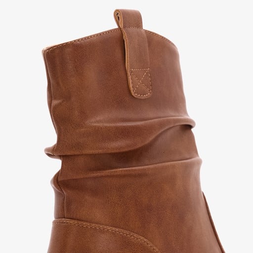 Dames enkellaarsjes cognac bruin