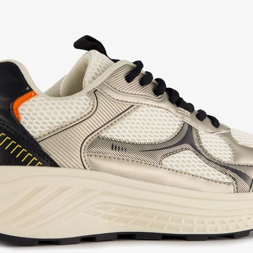 Dames dad sneakers beige goud