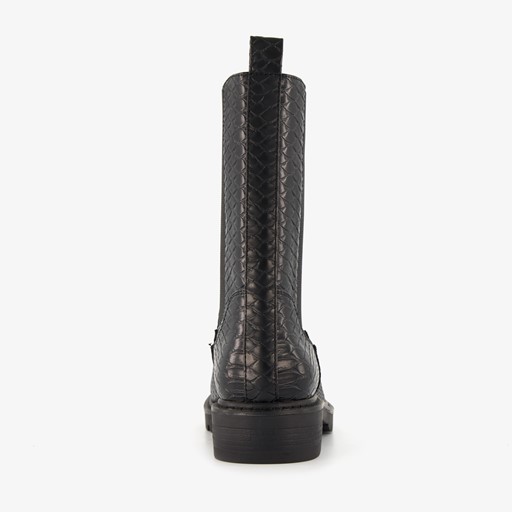 Dames croco chelsea boots zwart