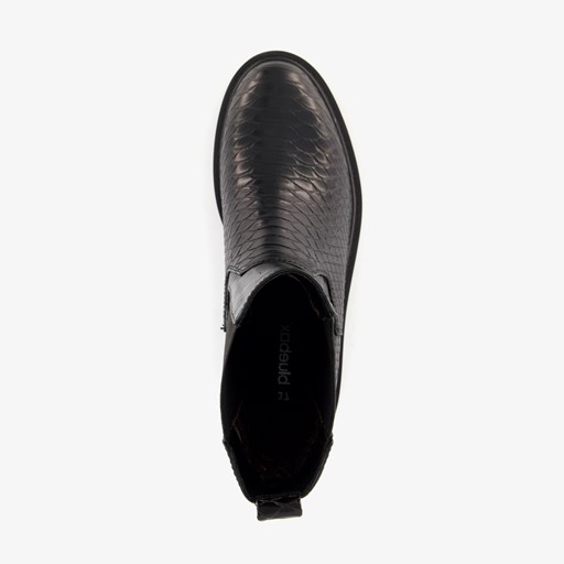 Dames croco chelsea boots zwart