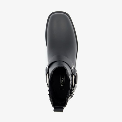 Lage dames biker boots zwart
