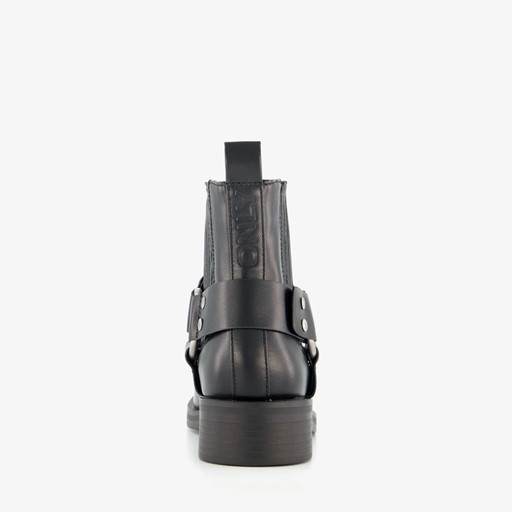 Lage dames biker boots zwart