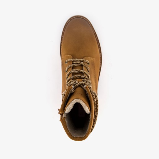 Gevoerde dames veterboots cognac