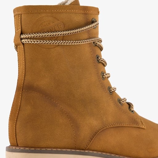 Gevoerde dames veterboots cognac