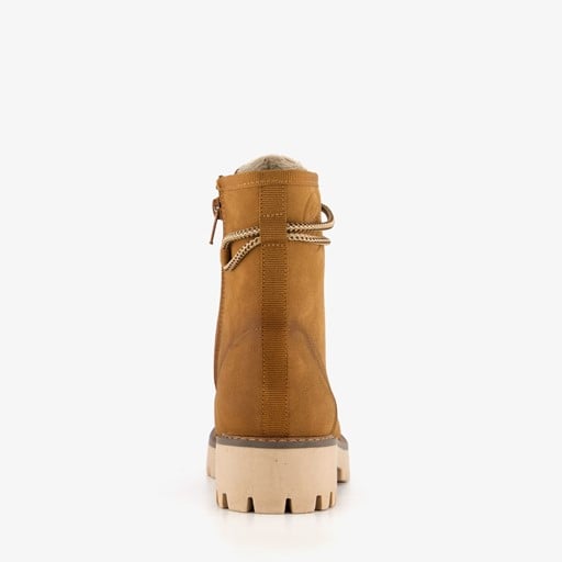 Gevoerde dames veterboots cognac