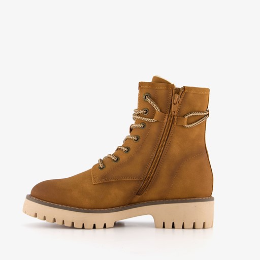 Gevoerde dames veterboots cognac