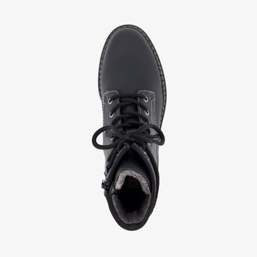 Gevoerde dames veterboots zwart