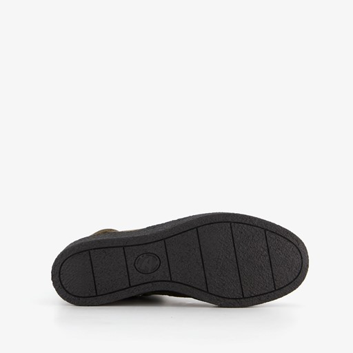 Suede dames enkellaarsjes groen