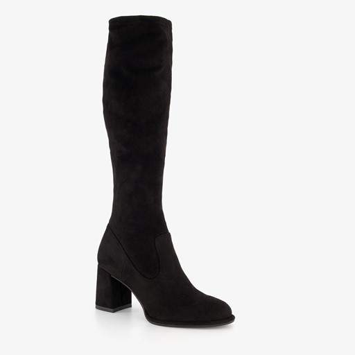 Hoge dames laarzen met hak zwart