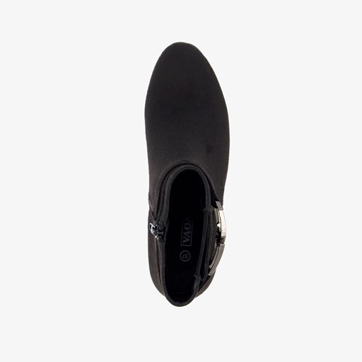 Dames enkellaarsjes met hak zwart